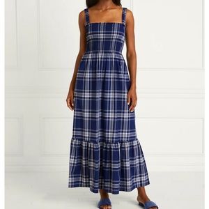Hill House Anjuli Nap Dress Navy Plaid